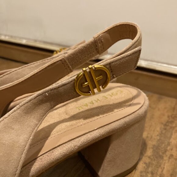 NWOT Cole Haan Women's The Go-To Slingback Pump, 45mm, Brush Suede, Size 10.5 - Picture 6 of 8